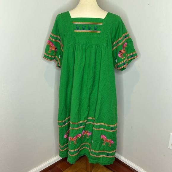 Frances Valentine‎ Picnic Zebra Print Linen-Blend Shift Dress - Picture 4 of 10